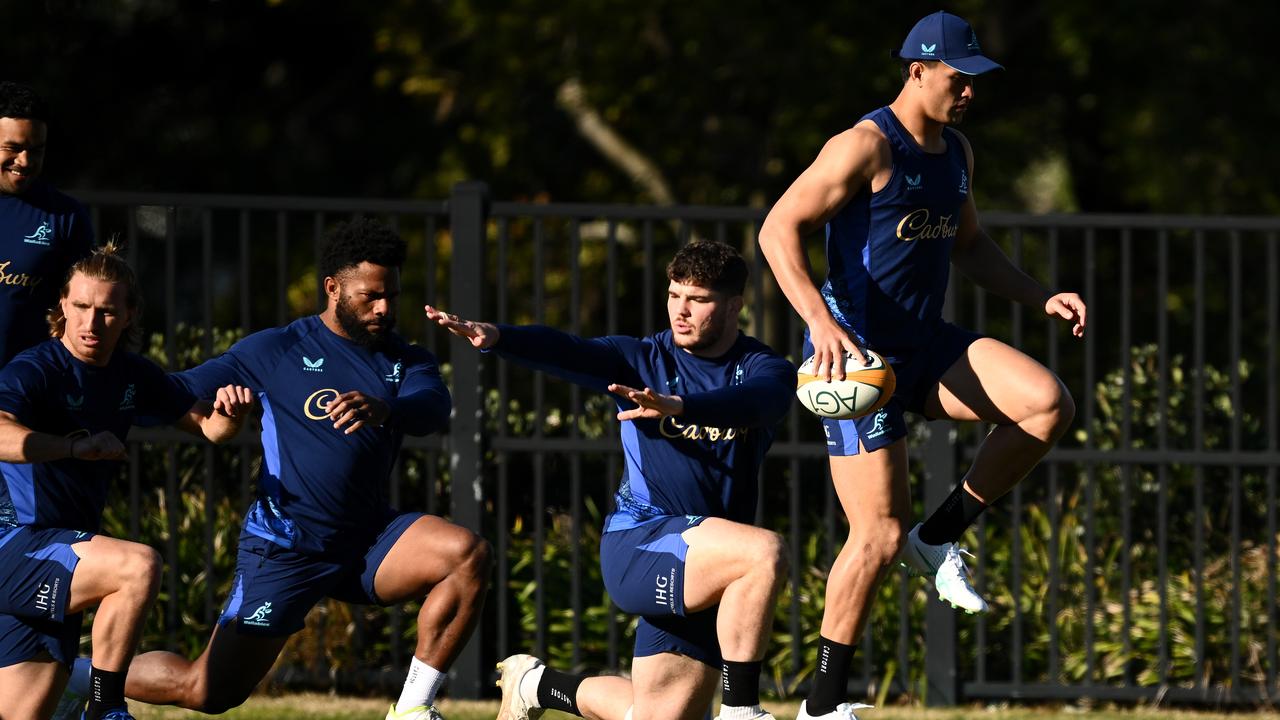 Wallabies training.