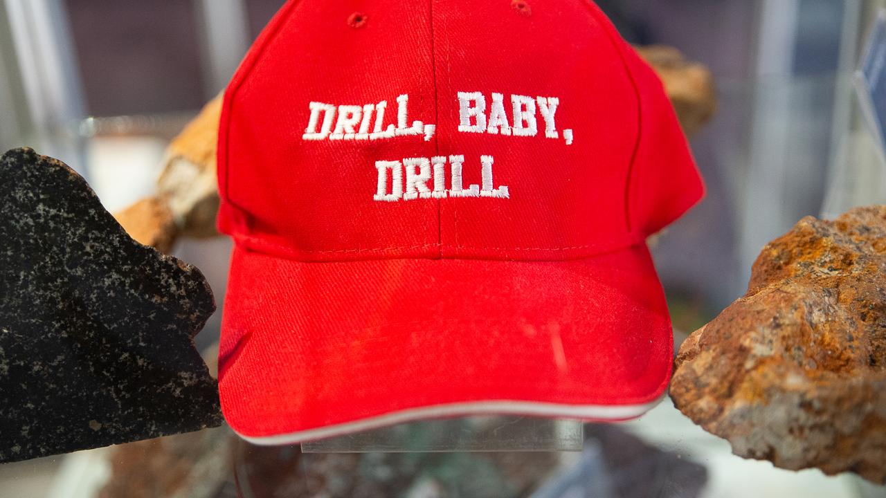 A hat with Drill, Baby, Drill on it