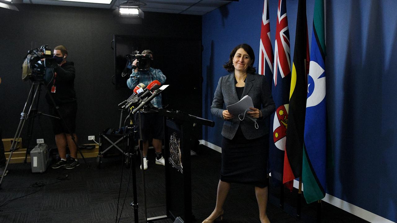 Gladys Berejiklian leaving lecturn