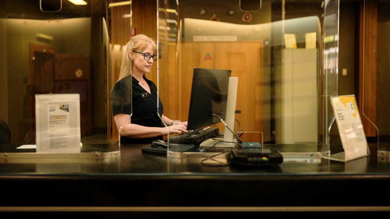 A bank teller at the CBA Gunnedah branch