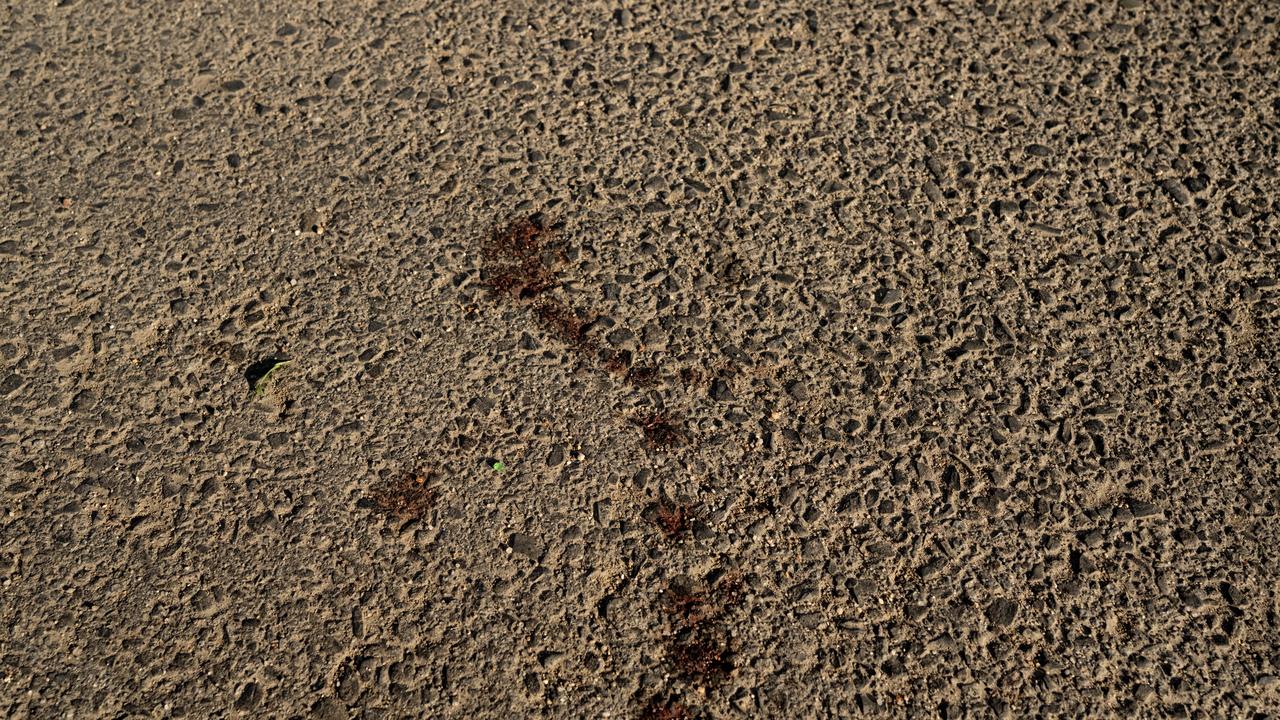A blood tain in a car park
