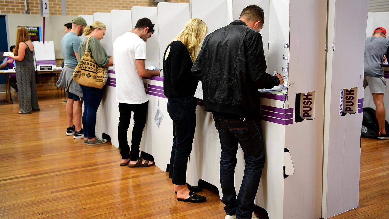 Voters at an election