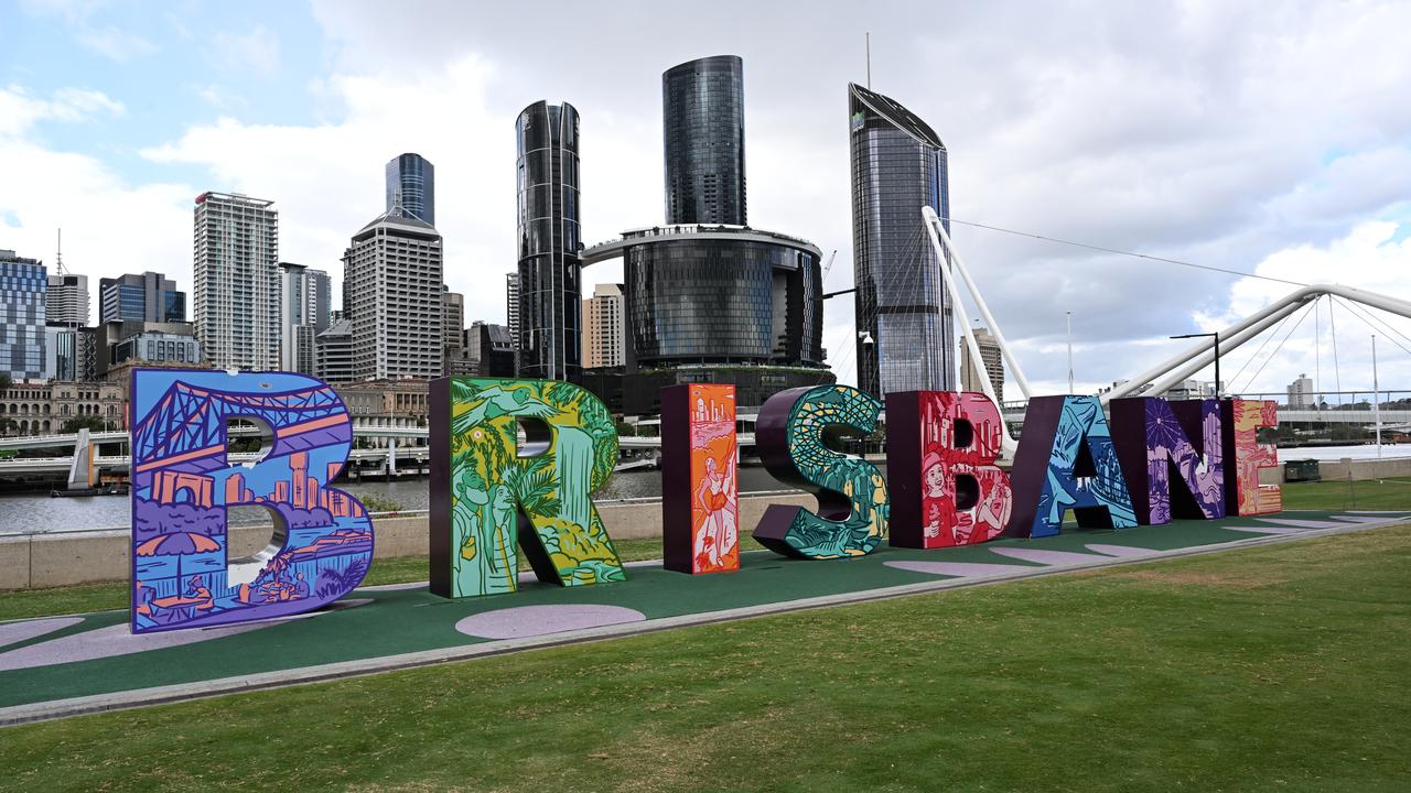 The Brisbane sign is seen at South Bank
