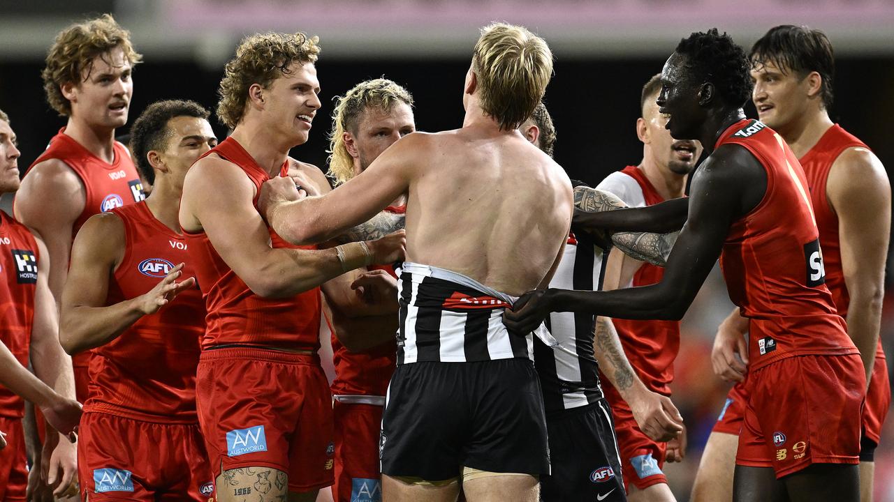 Collingwood's Billy Frampton had plenty of skin in the game.