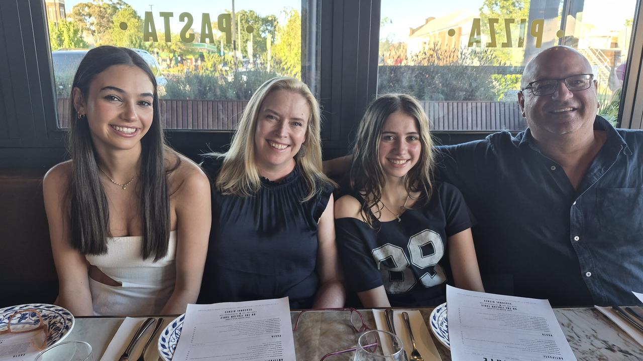 Hazel Dalton, with daughters Caitlin and Phoebe and her husband Matt,