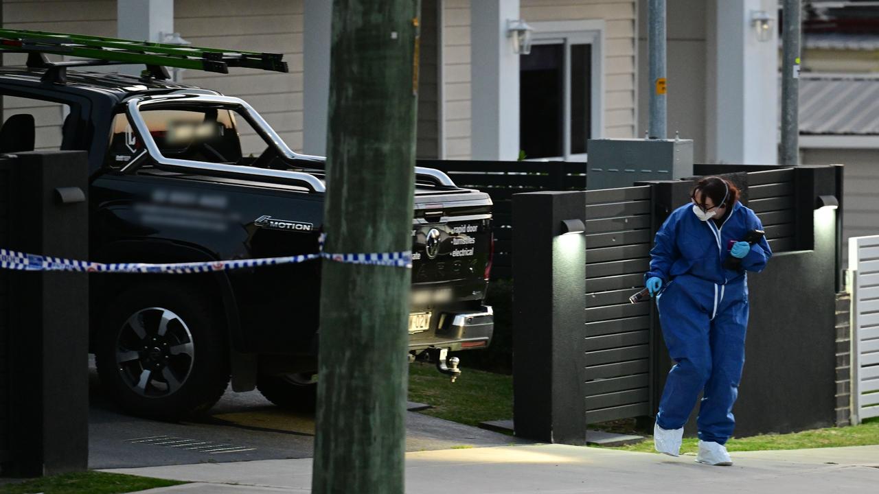 The scene of a fatal shooting in Merrylands West