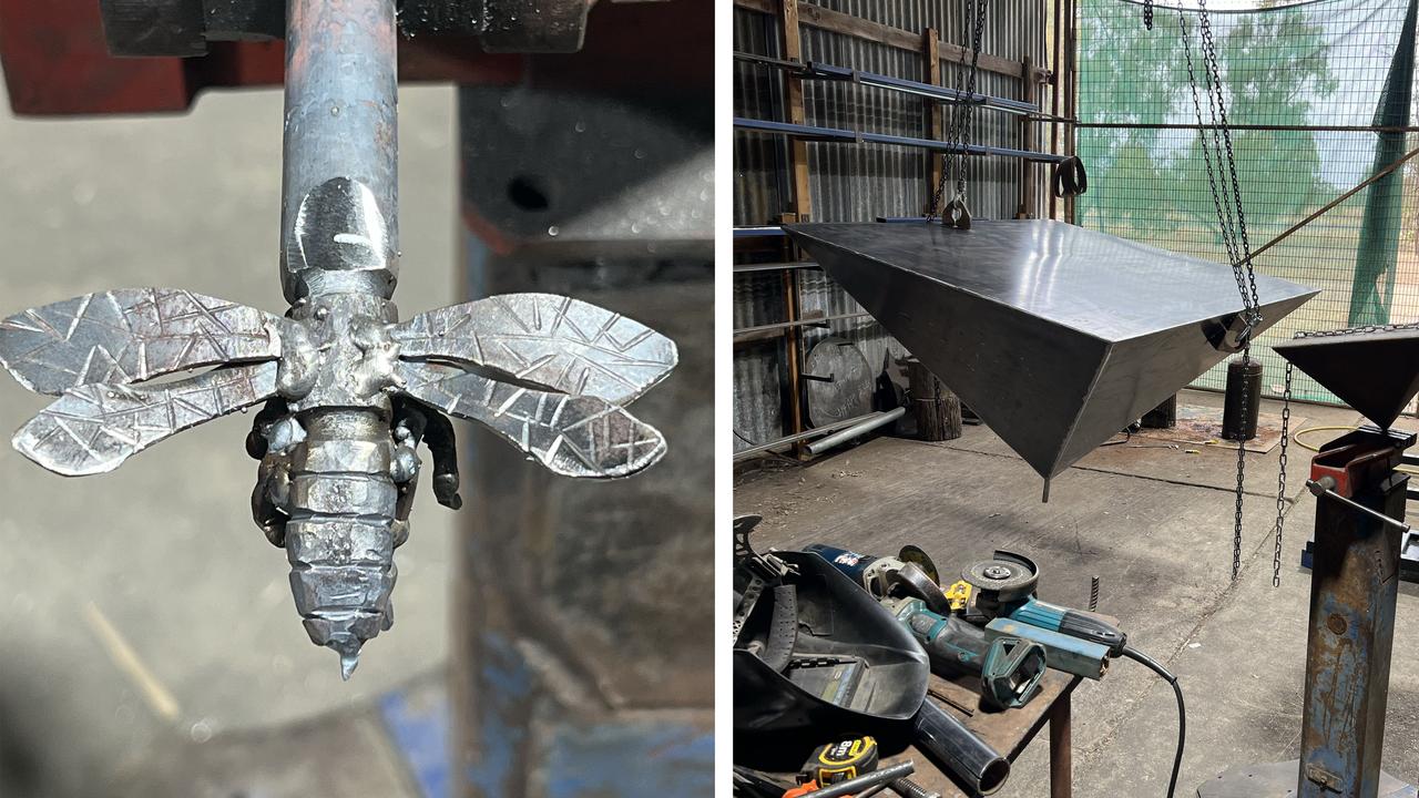 Parts of Tom Pall's sculpture, The Weight of Consciousness
