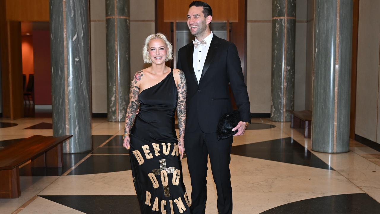 Josh Burns and his wife Georgie Purcell at the Midwinter Ball