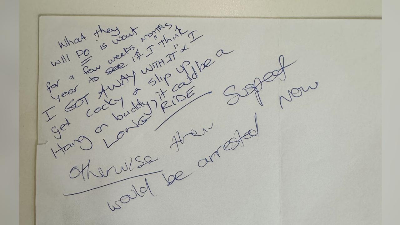 handwritten note