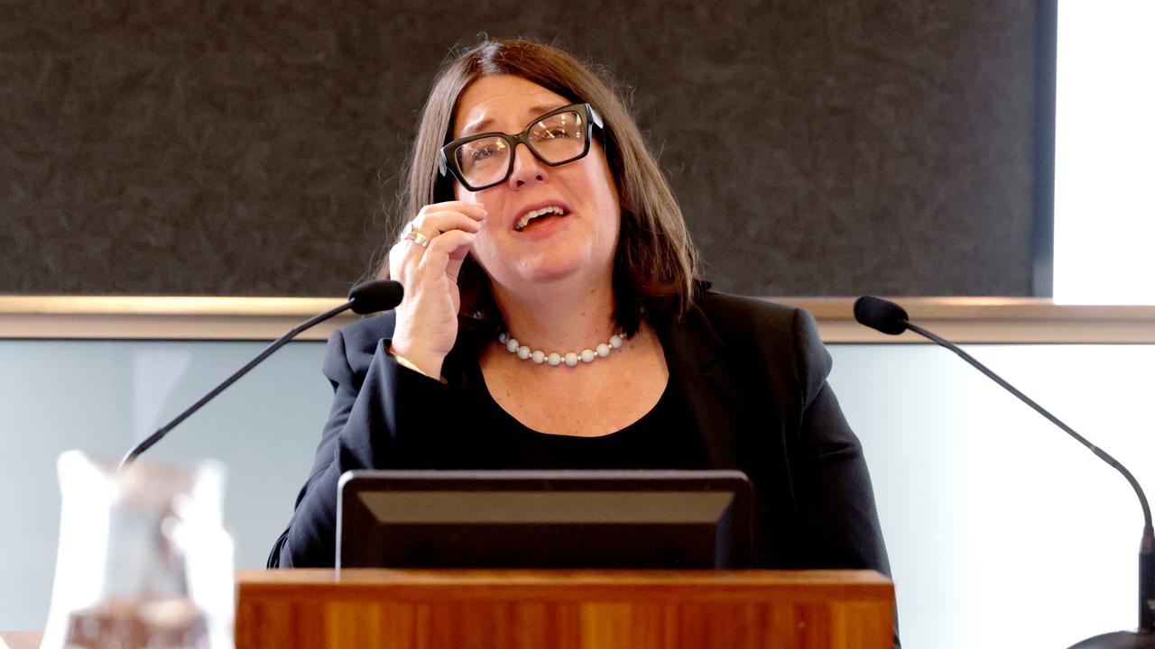 Andrea Fox speaks at the inquiry