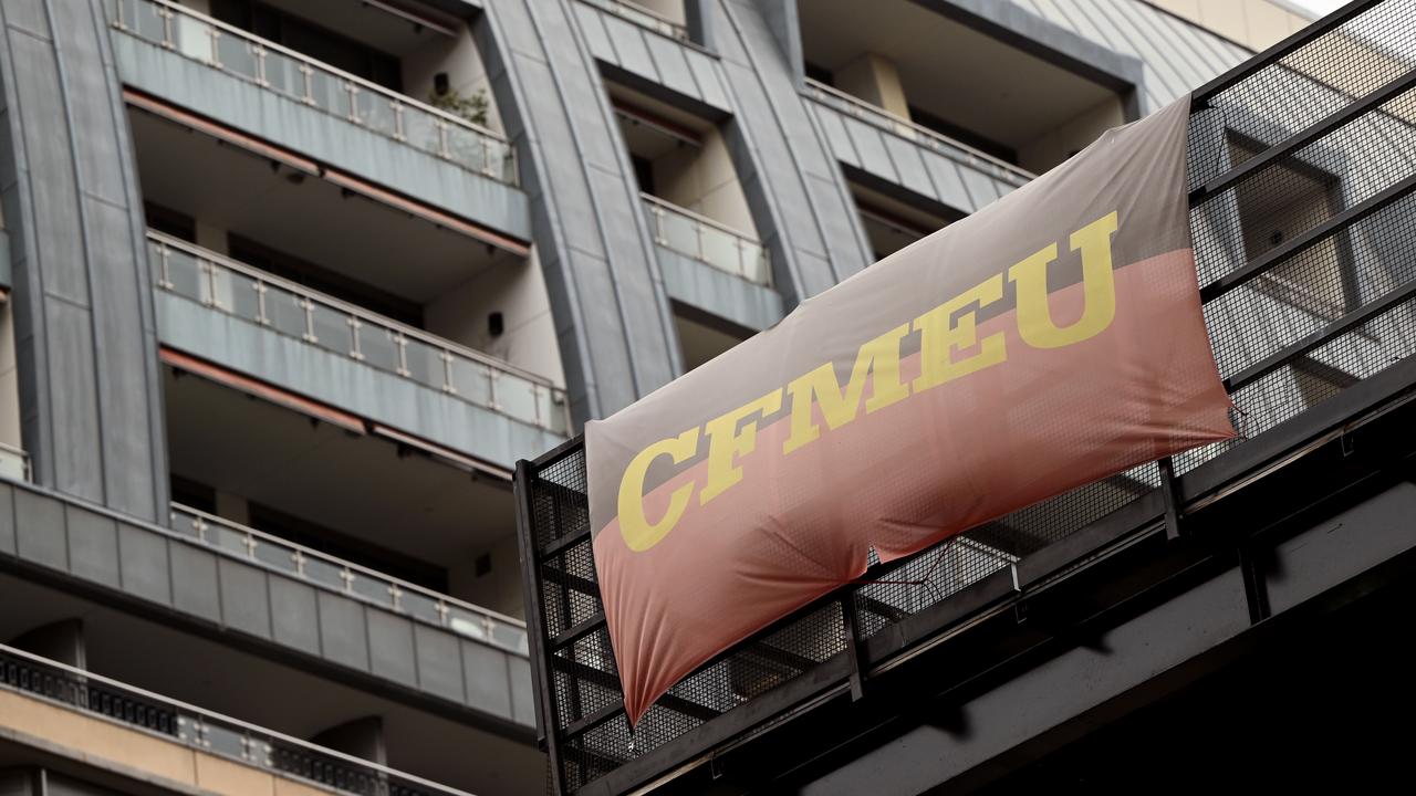 A file photo of a CFMEU flag