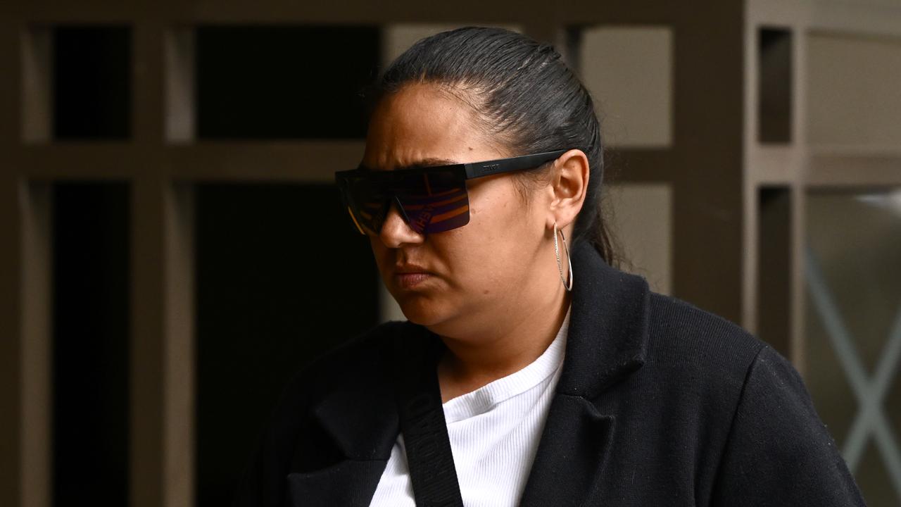 Ebony Bell arrives at the Melbourne Magistrates Court