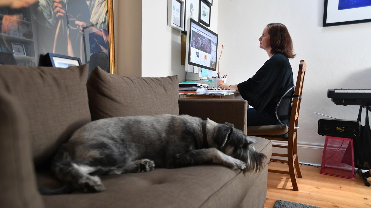 A person works from home (file image)