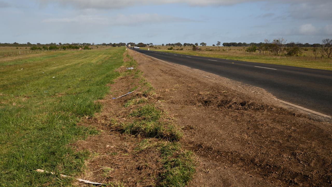 Debris at the site of a fatal car crash
