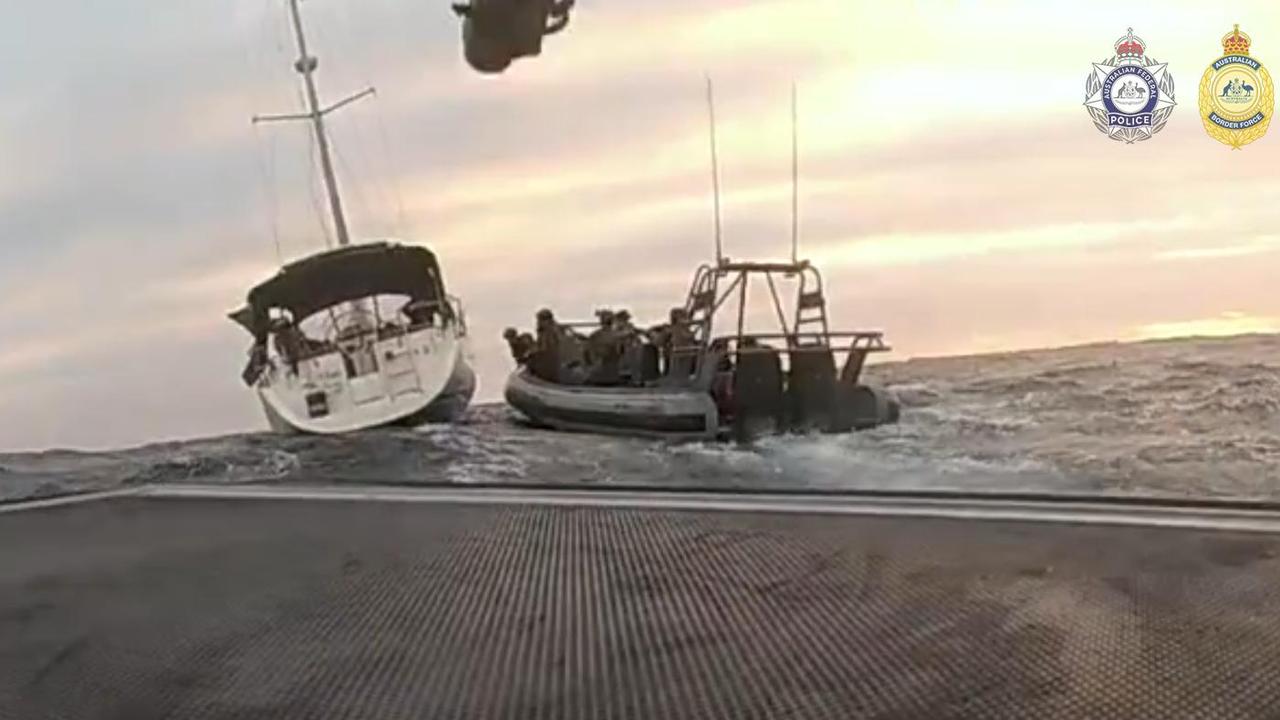 Police intercept a boat