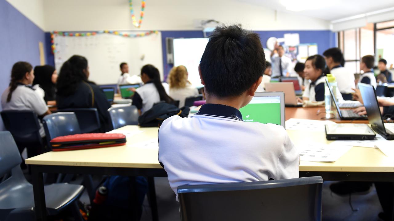 School students in class