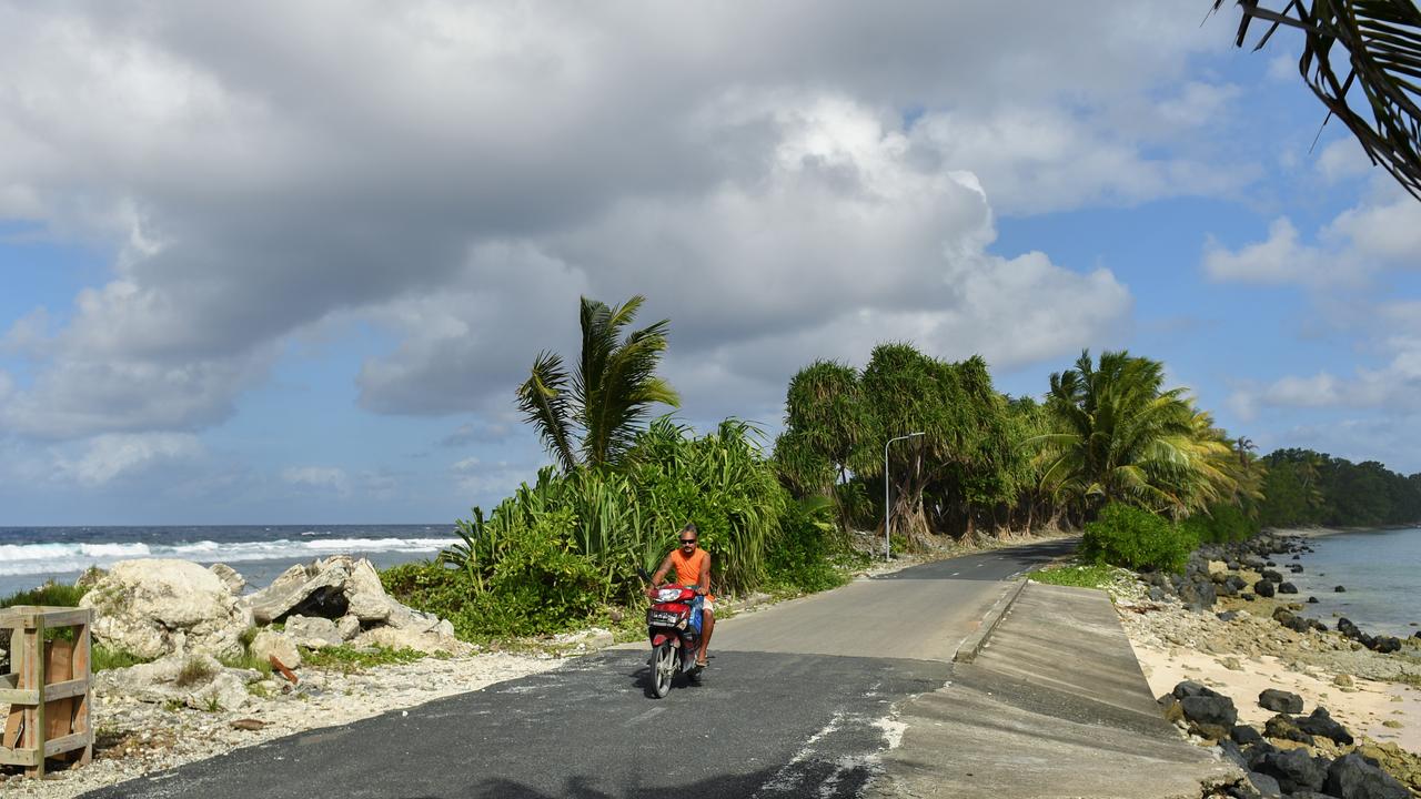 The narrowest part of the island north of Funafuti, Tuvalu