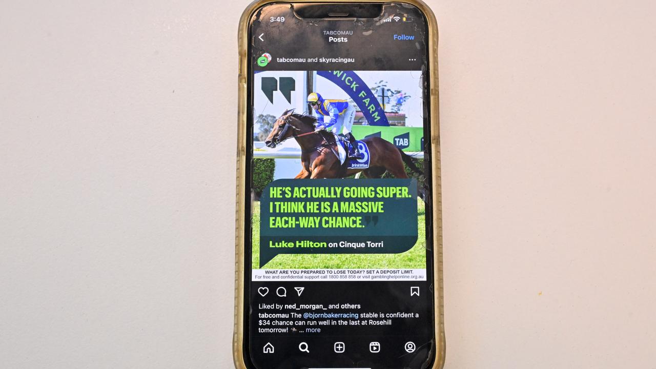 A gambling ad on a phone