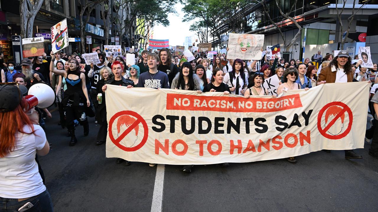 Anti-Hanson protesters in Brisbane (file image)