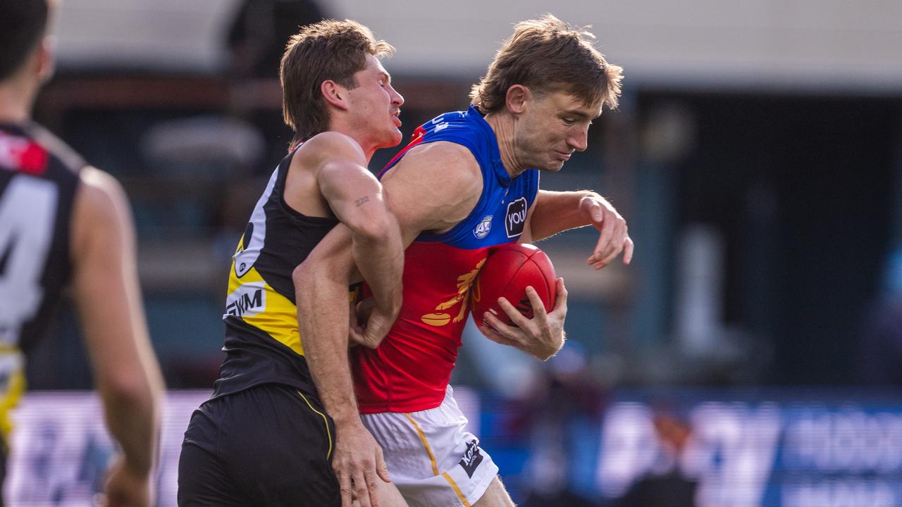 Brisbane's Harris Andrews was made to work hard in his 250th game.