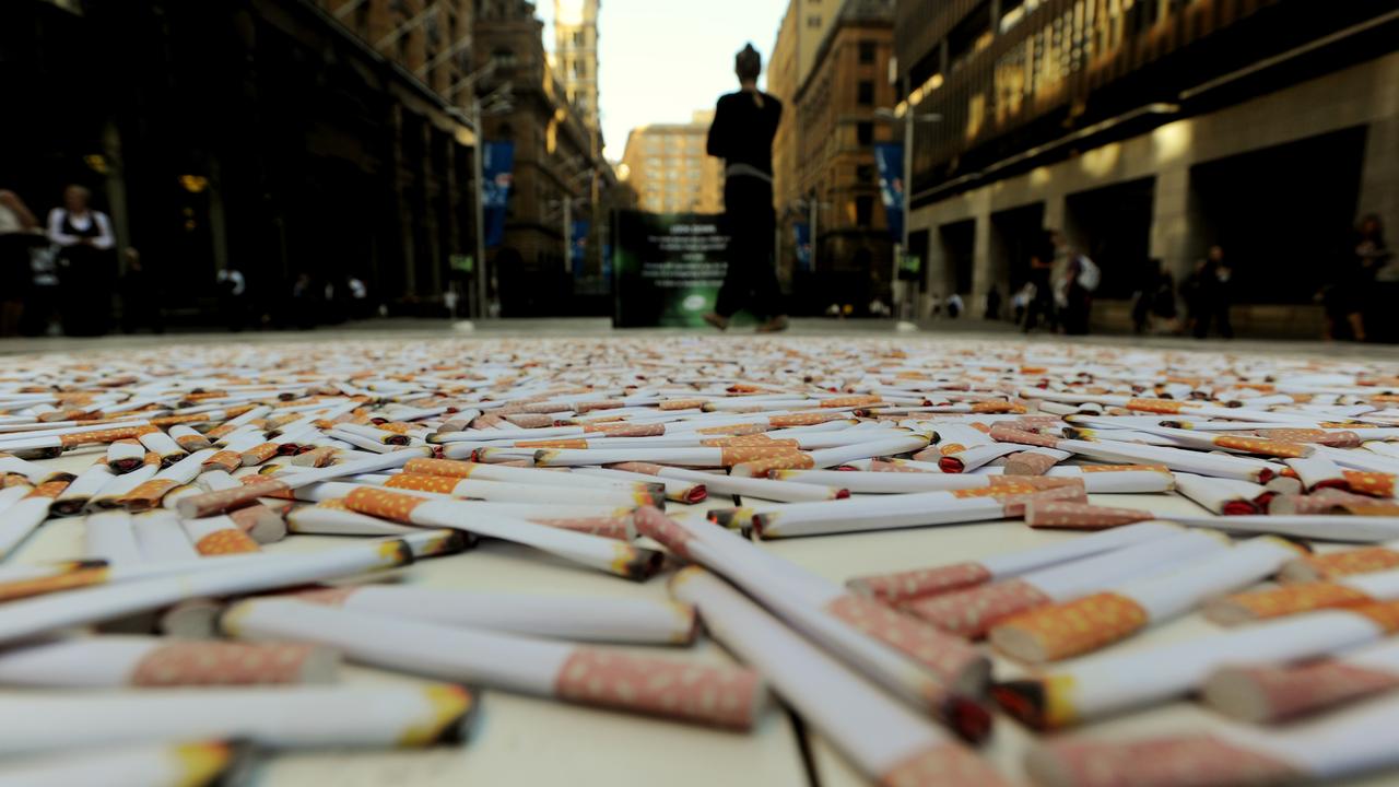 Cigarette installation in Martin Place, Sydney