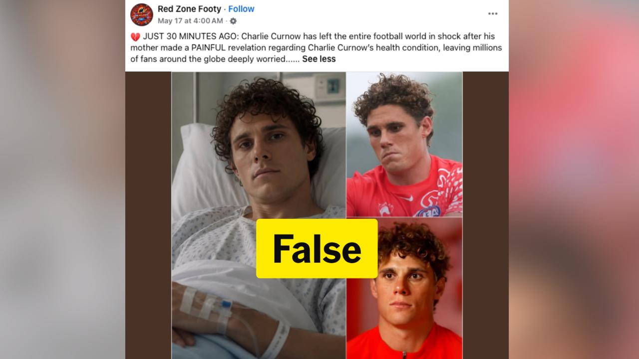 Red Zone Footy false claim about AFL Player Charlie Curnow