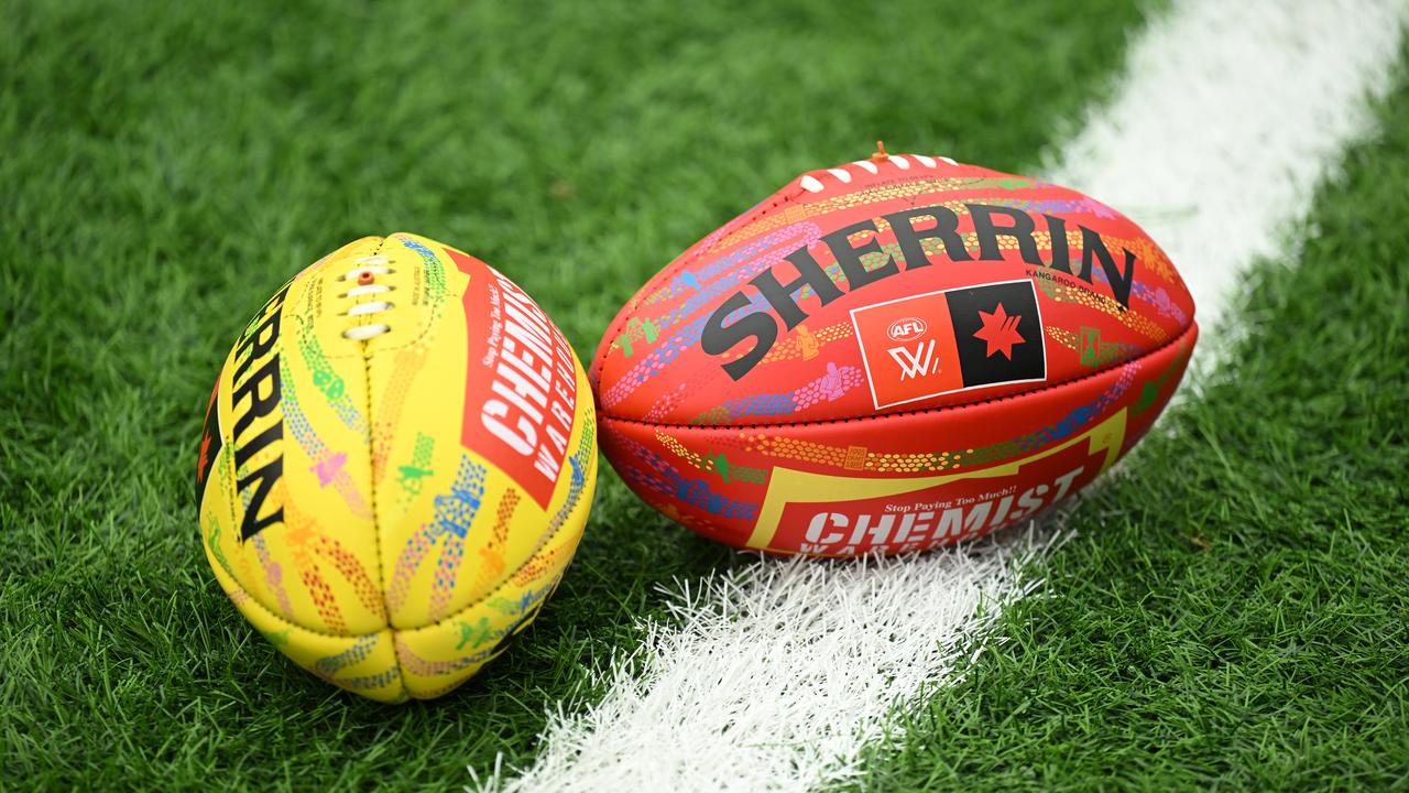 Aussie rules footballs (file image)
